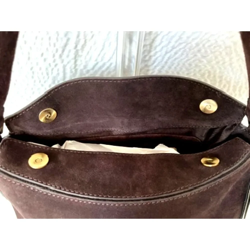 NWT Deep brown Italian leather/suede convertible crossbody